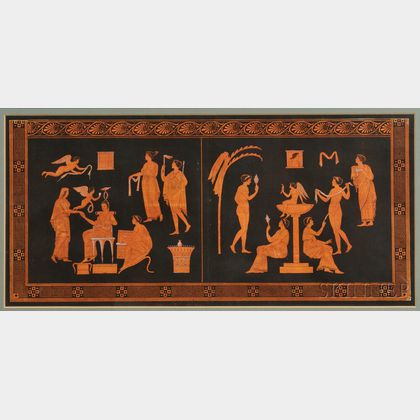 Continental School, 19th/20th Century Pair of Neoclassical Etchings After Greek Red-figure Designs