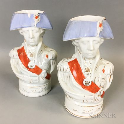 Pair of Admiral Nelson Ceramic Toby Mugs