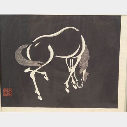 Five Unframed Horse Prints