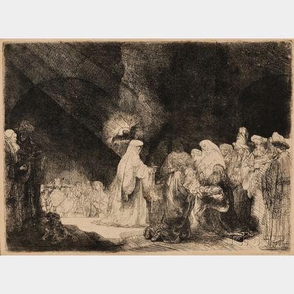 Rembrandt van Rijn (Dutch, 1606-1669) The Presentation in the Temple (Oblong Print)