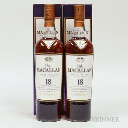 Macallan 18 Years Old, 2 750ml bottles (oc) 