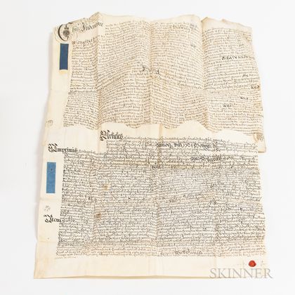 Two 18th Century English Indenture and Marriage Documents