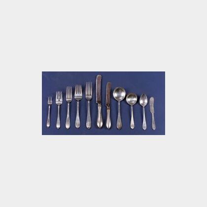Dominick & Haff &#34;Broad Antique&#34; Sterling Flatware Service for Six