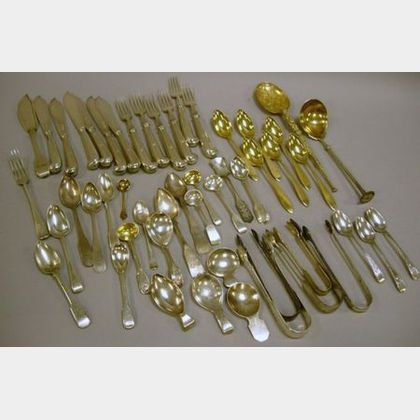 Thirty-seven Pieces of Sterling Silver Flatware and Fourteen Pieces of Assorted Coin, .800 Fine and Other Silver Flatware