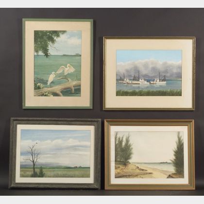 Marvin Potts (American, 20th Century) Lot of Four Florida Views