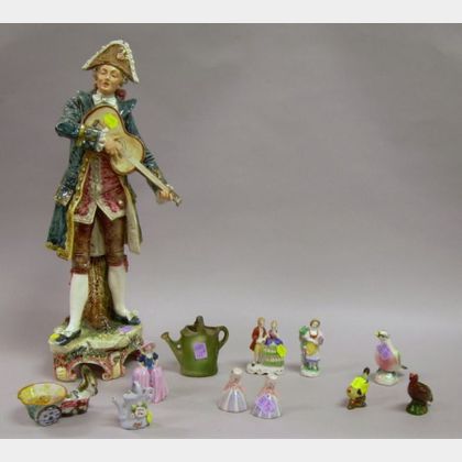 Twelve Assorted Pottery and Porcelain Figures. 