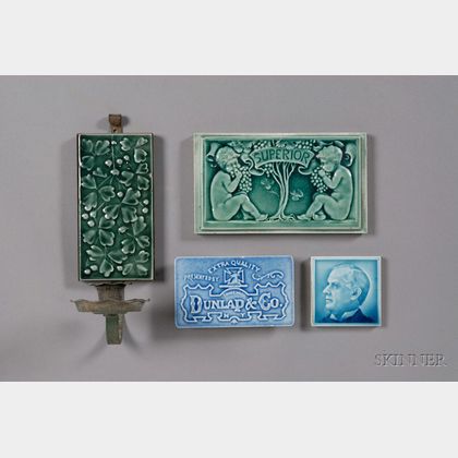 Two Tiles, a Blotter, and a Sconce