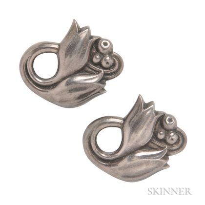 Pair of Sterling Silver Pins, Georg Jensen, Inc.