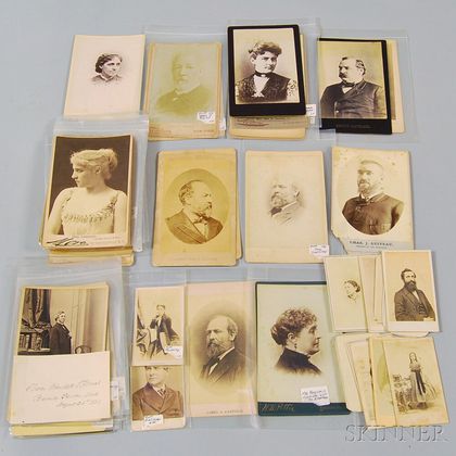 Group of Cabinet Cards, Depicting Presidents, Political Figures, Writers, Literary Figures, and Actors