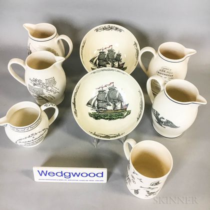 Nine Wedgwood Queensware Ceramic Items