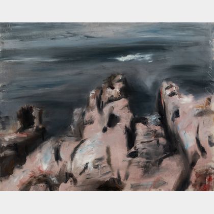 Edwin Dickinson (American,1891-1978) Pink Rocks, Coast, La Cride