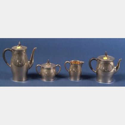 Four Piece Tuttle Sterling "Paul Revere" Tea and Coffee Service