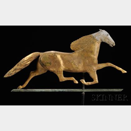 Gilt Copper and Zinc Ethan Allen Running Horse Weathervane