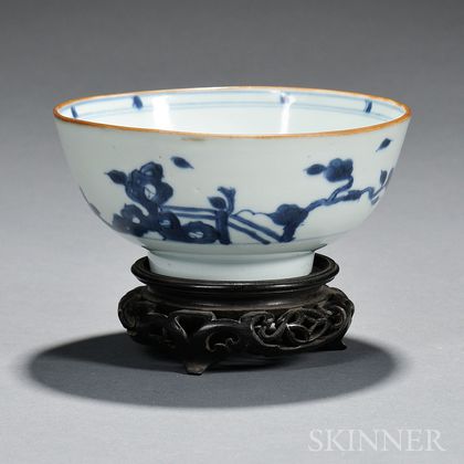 Blue and White Porcelain Bowl with Stand