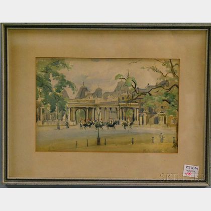 Framed European Park View, Probably Pall Mall