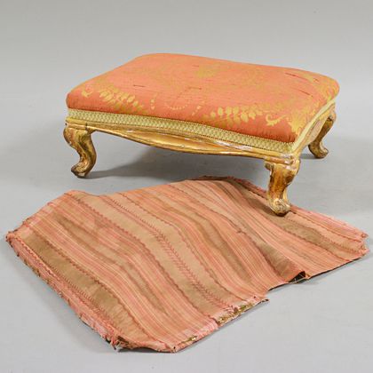 Louis XV Carved and Gilt Upholstered Footstool