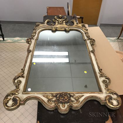 Baroque-style Carved and Parcel-gilt Mirror