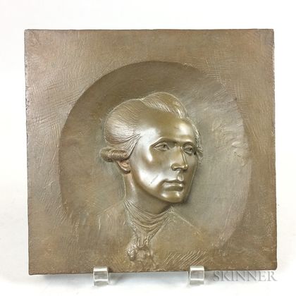 Bronze Portrait Plaque of John Singleton Copley