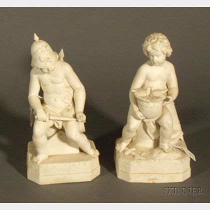 Pair of Staffordshire Parian Figures