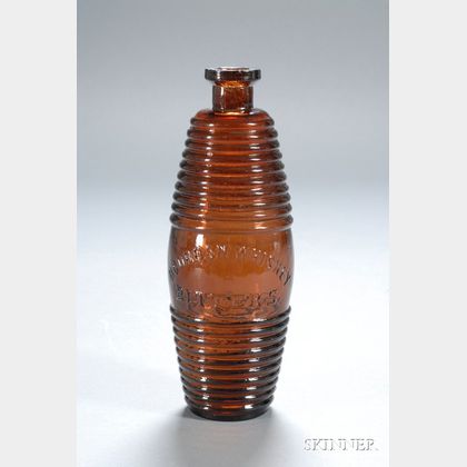Light Amber Glass "BOURBON WHISKEY BITTERS" Bottle