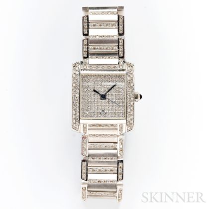 14kt White Gold and Diamond Wristwatch