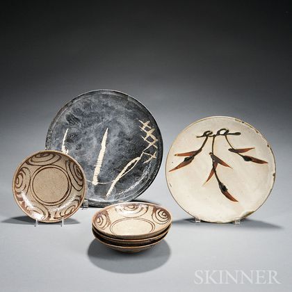Six Studio Pottery Plates