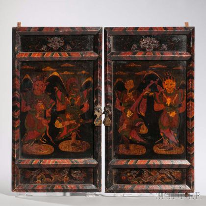 Pair of Painted Wood Doors