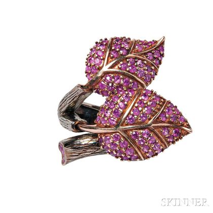 Sterling Silver and Ruby Ring, Sazingg