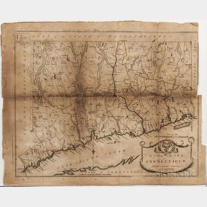 Connecticut. Amos Doolittle (1754-1832) A Correct Map of Connecticut from Actual Survey.