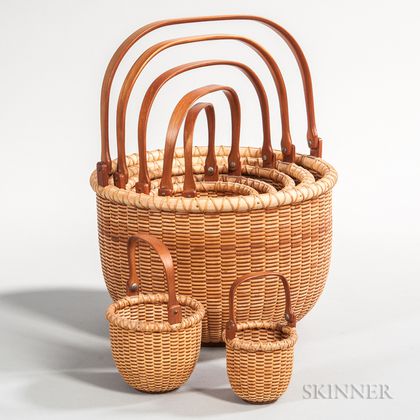 Set of Seven Nesting Nantucket Baskets