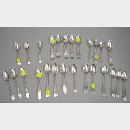 Group of Coin Silver Teaspoons