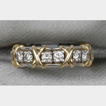 Platinum, 18kt Gold, and Diamond Band, Schlumberger, Tiffany & Co.