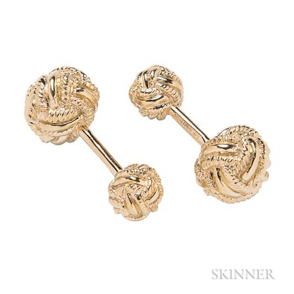 18kt Gold Cuff Links, Schlumberger for Tiffany & Co.