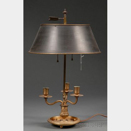 French Brass Three-light Bouillote Lamp