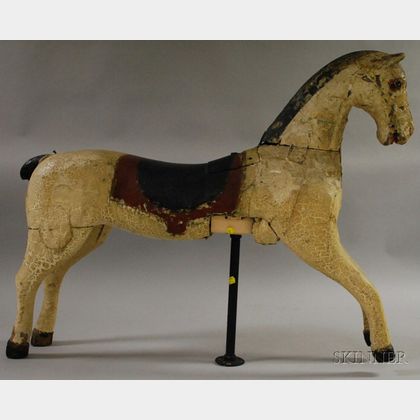Folk Art Carved and Painted Carousel Horse Figure