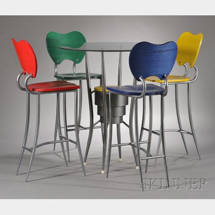 Modern High Table And Four Chairs