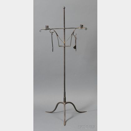 Wrought Iron Two-light Candlestand