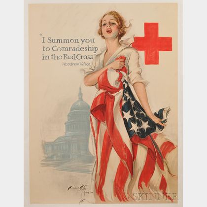 Harrison Fisher U.S. WWI I Summon You to Comradeship in the Red Cross