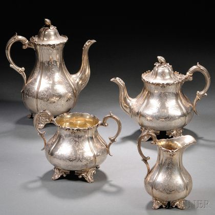 Four-piece Victorian Sterling Silver Tea and Coffee Set