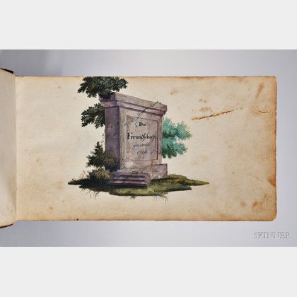 Manuscript Autograph Book in German with Drawings, c. 1796-1800.
