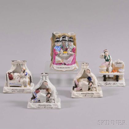 Five Staffordshire Ceramic Figural Groups