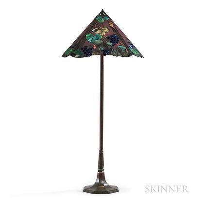 Duffner & Kimberly Floor Lamp with Grape Mosaic Glass Shade