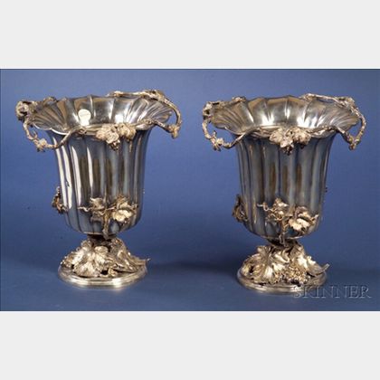 Pair of Elkington & Company Silver Plate Wine Coolers