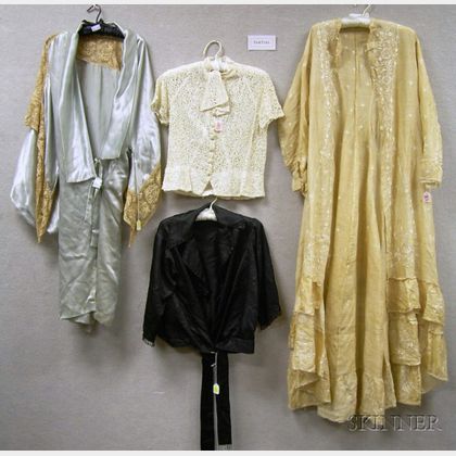 Group of Early 20th Century Nightwear, Blouses, and an Assortment of Night Caps. 