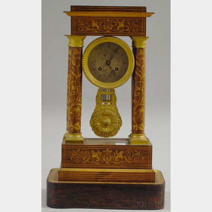 French Rosewood Portico Clock