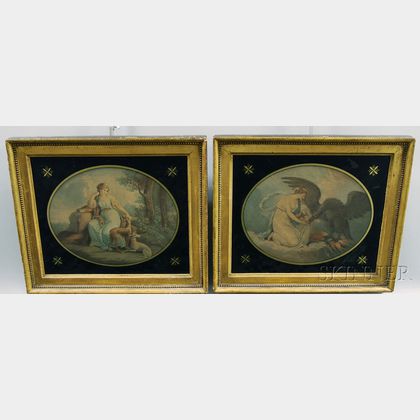 After William Hamilton (British, 1751-1801) Pair of Neoclassical Prints: Diana