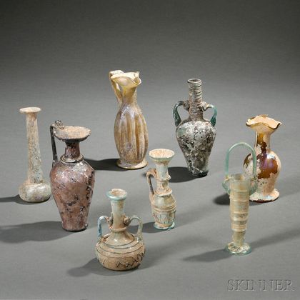 Eight Roman-style Glass Vessels