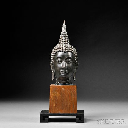 Bronze Sukhothai-style Buddha Head