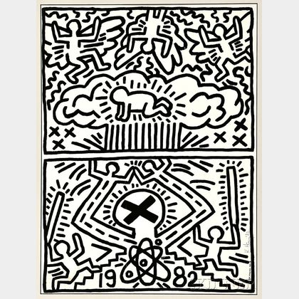Keith Haring (American, 1958-1990) Poster for Nuclear Disarmament