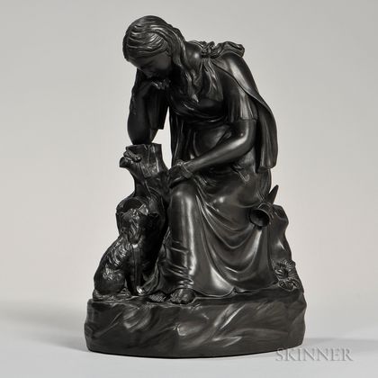 Wedgwood Black Basalt Figure of Laurence Sternes's Poor Maria 